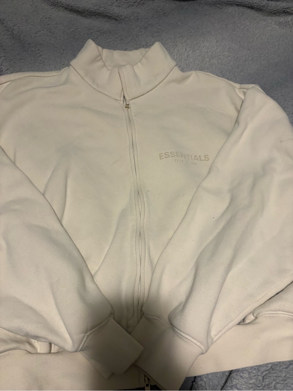 Essentials Cream Full-Zip Jacket